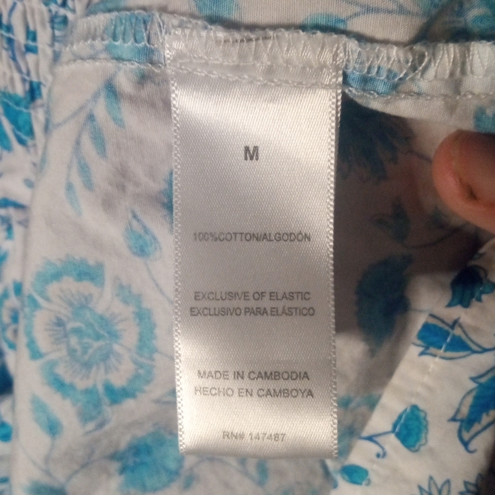 Draper James Contrasting Blue White Flutter Sleeve Cotton Midi Dress Size Medium - Picture 7 of 8